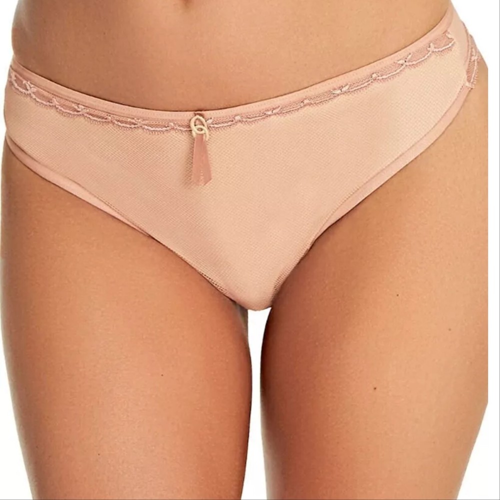 Freya Idol Allure Thong Cafe Au Lait Beige XS 8 10 Fishnet String Knickers 1807