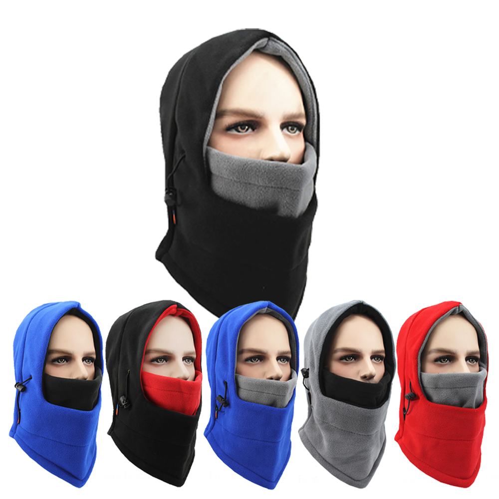 Windproof Fleece Ski Mask with Adjustable Full Face Cover