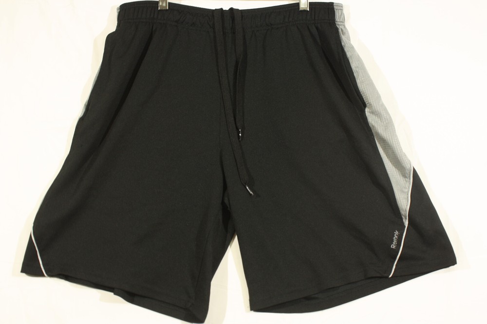Reebok Shorts Size L Black with Gray Trim Drawstring Athletic Men