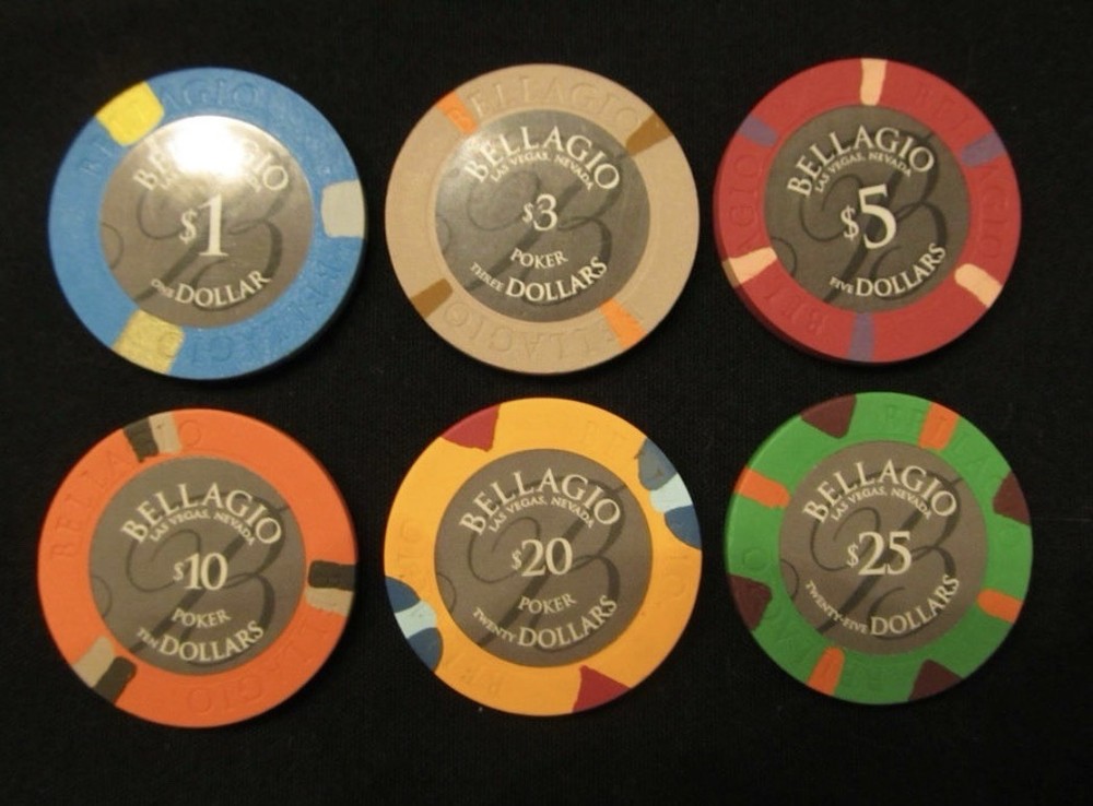 Bellagio Casino Chips $1 $3 $5 $10 $20 $25 $100  Face value $164. Great gift!