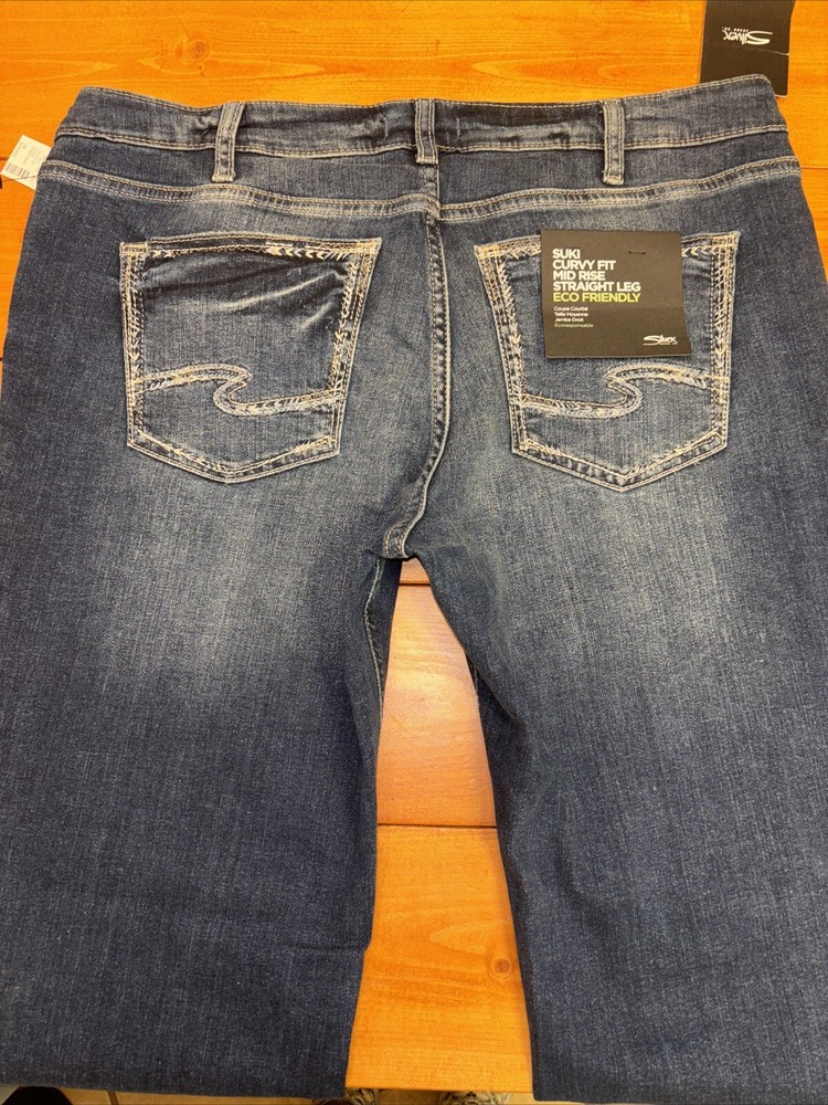 Silver Suki Curvy Fit Mid Rise Straight Leg W34 L29 Maurices Jeans