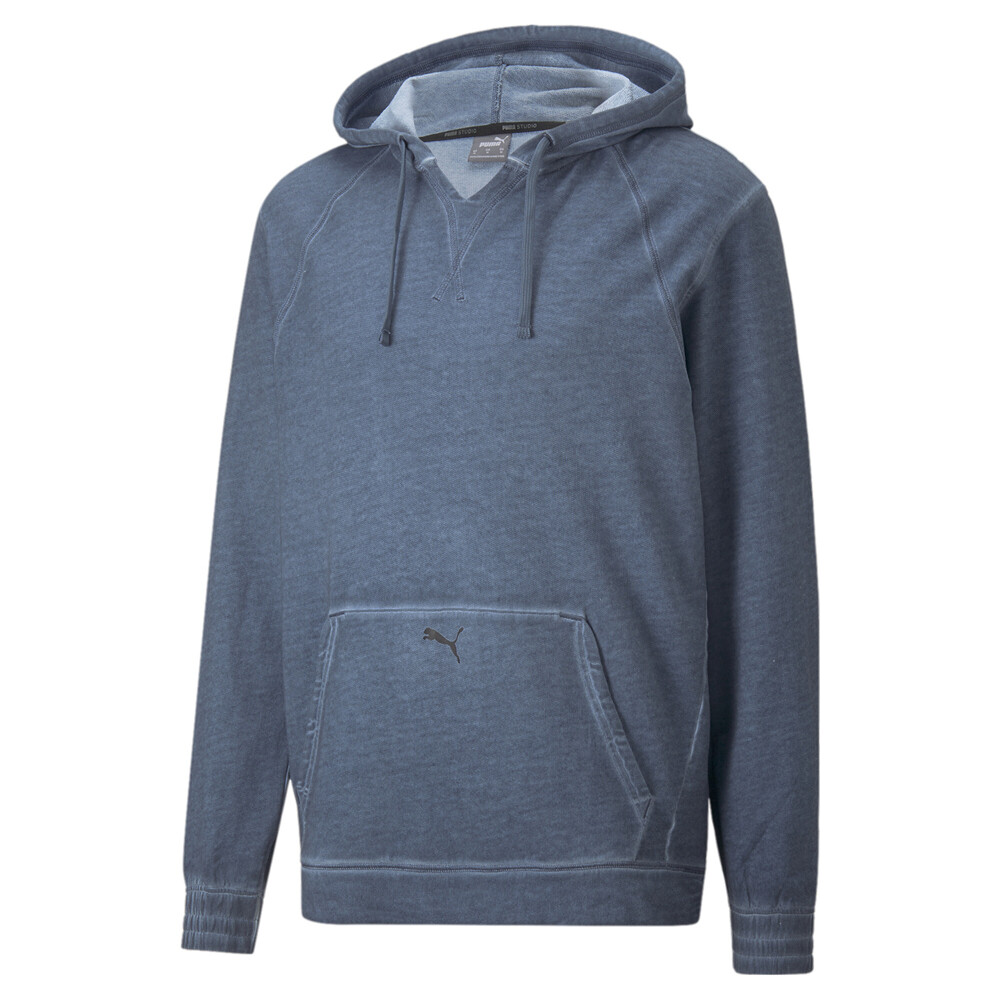 Puma Studio Wash Training Pullover Hoodie Mens Blue Casual Outerwear 52211418