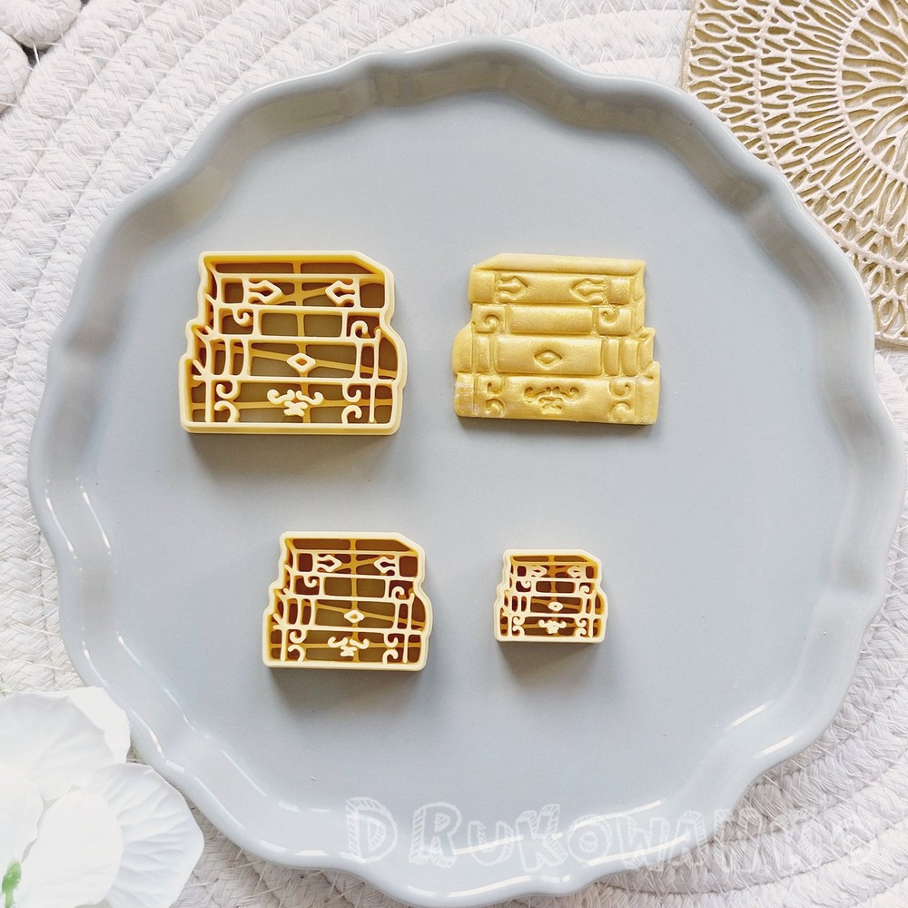 Pile of Books Library Reading Fantasy 3 Polymer Clay Cutter For Earring