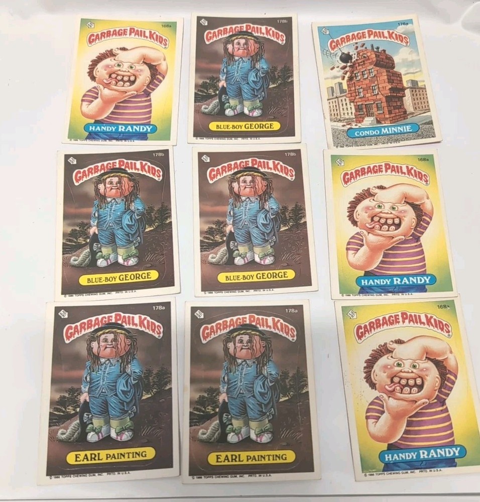 Vintage Garbage Pail Kids Lot of 9 Collectible Trading Cards