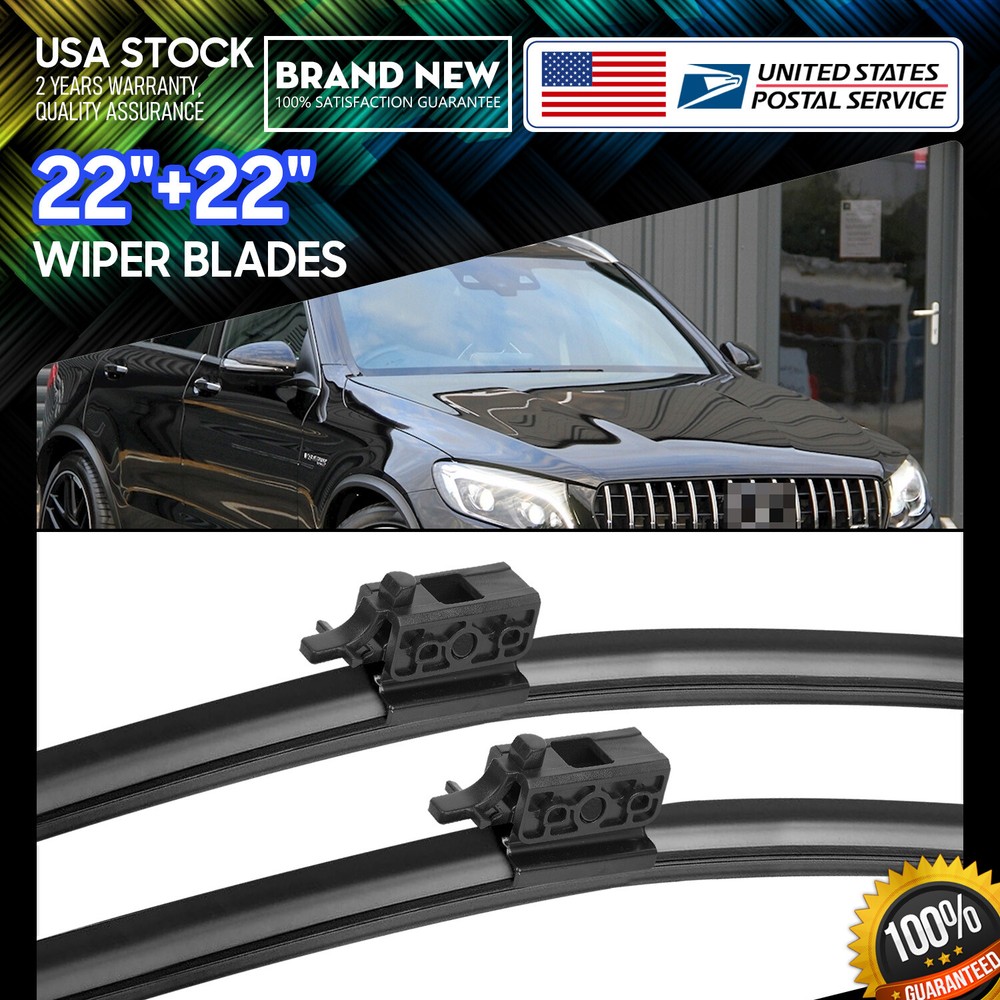 Top Lock 22''+ 22'' Premium Bracketless Windshield Wiper Blades Set All Season