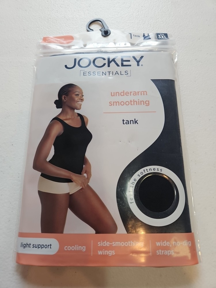 Women's Jockey Smoothing Tank Top Black Size 3XL New Essentials Underarm Comfort