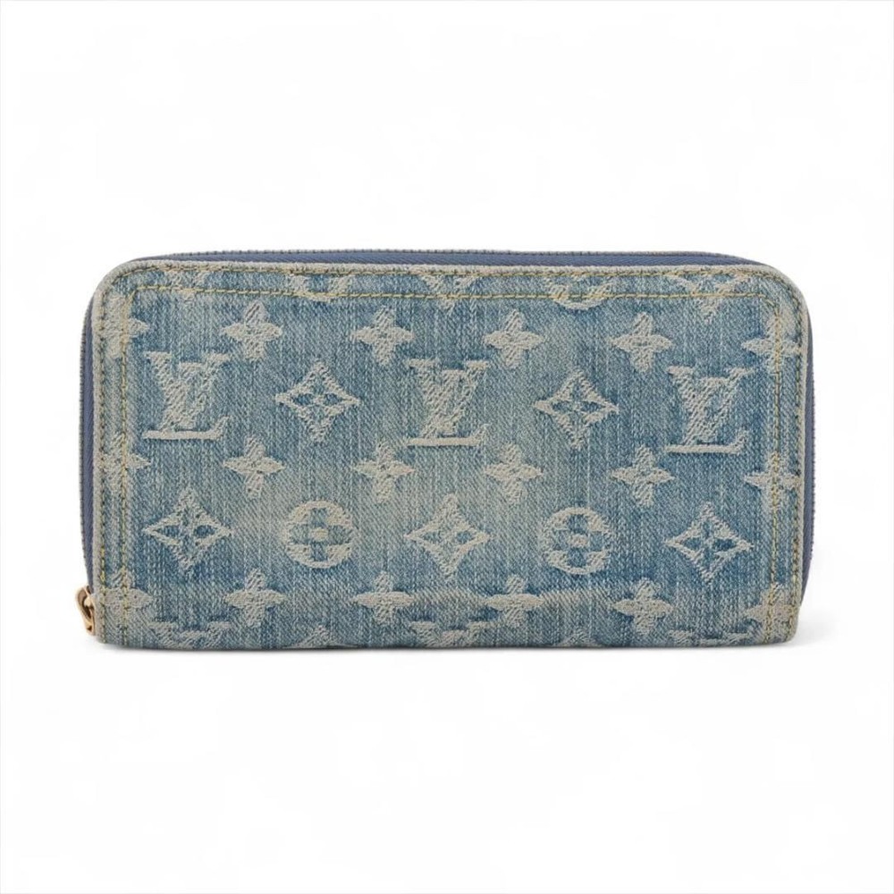 Louis Vuitton Monogram Denim Zippy Wallet M82958 Blue