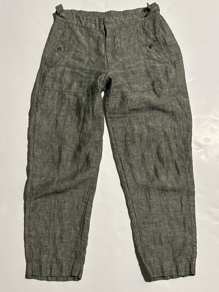 ATHLETA Black Chambray Women's Size 2 Cabo Linen Tapered Pants - Athleisure