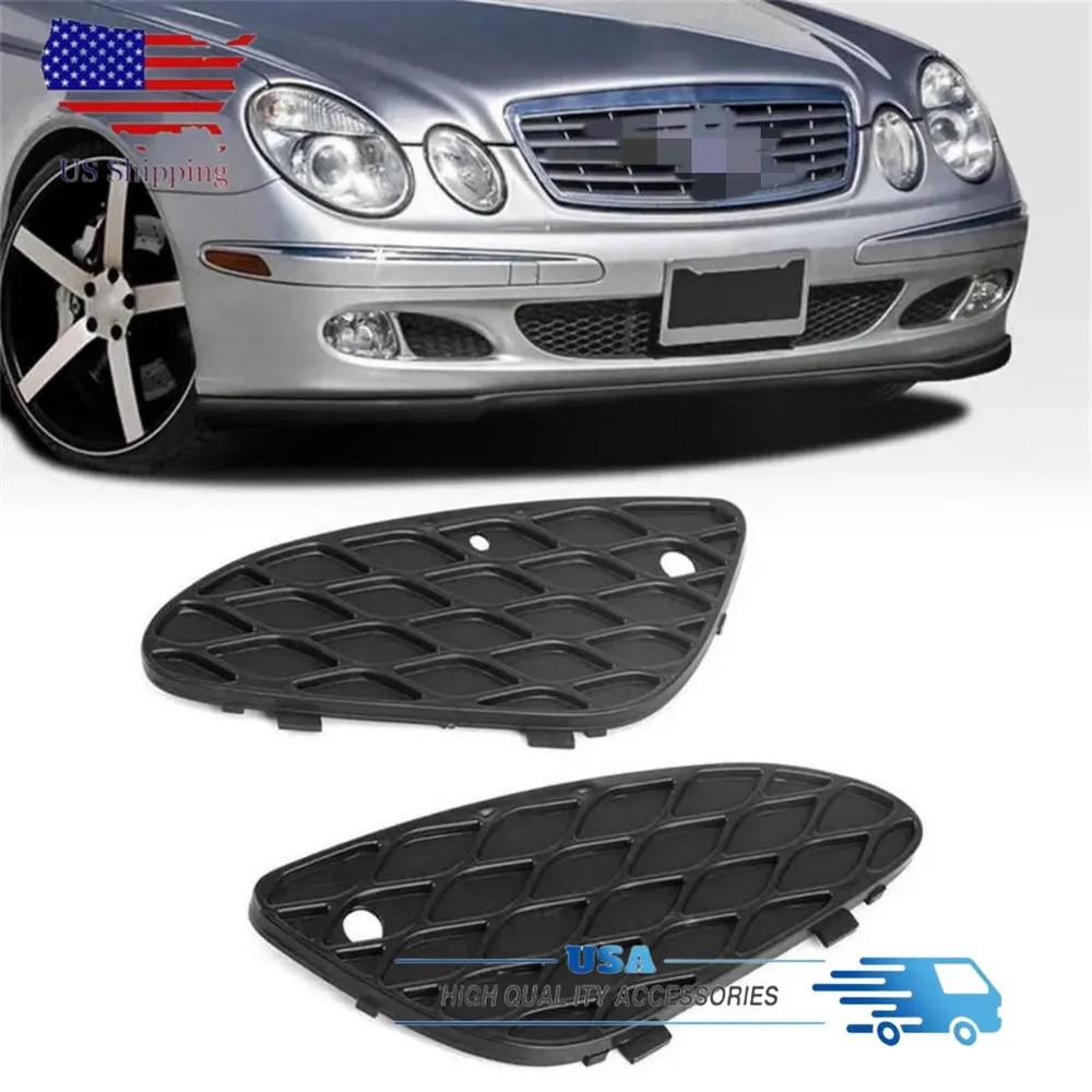 2Pcs Front Bumper Grille Lower Cover For Mercedes Benz W211 E320 E500 2003-2006