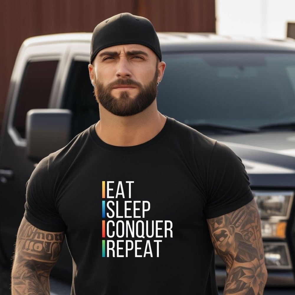 Eat Sleep Repeat Unisex Shirt, Motivational Shirt, Workout Shirt - Unisex