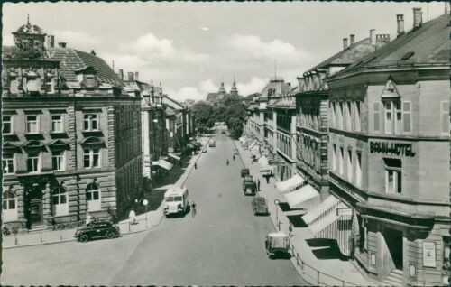 Postcard Ludwigsburg Railway Hotel Street Train (No.9722)