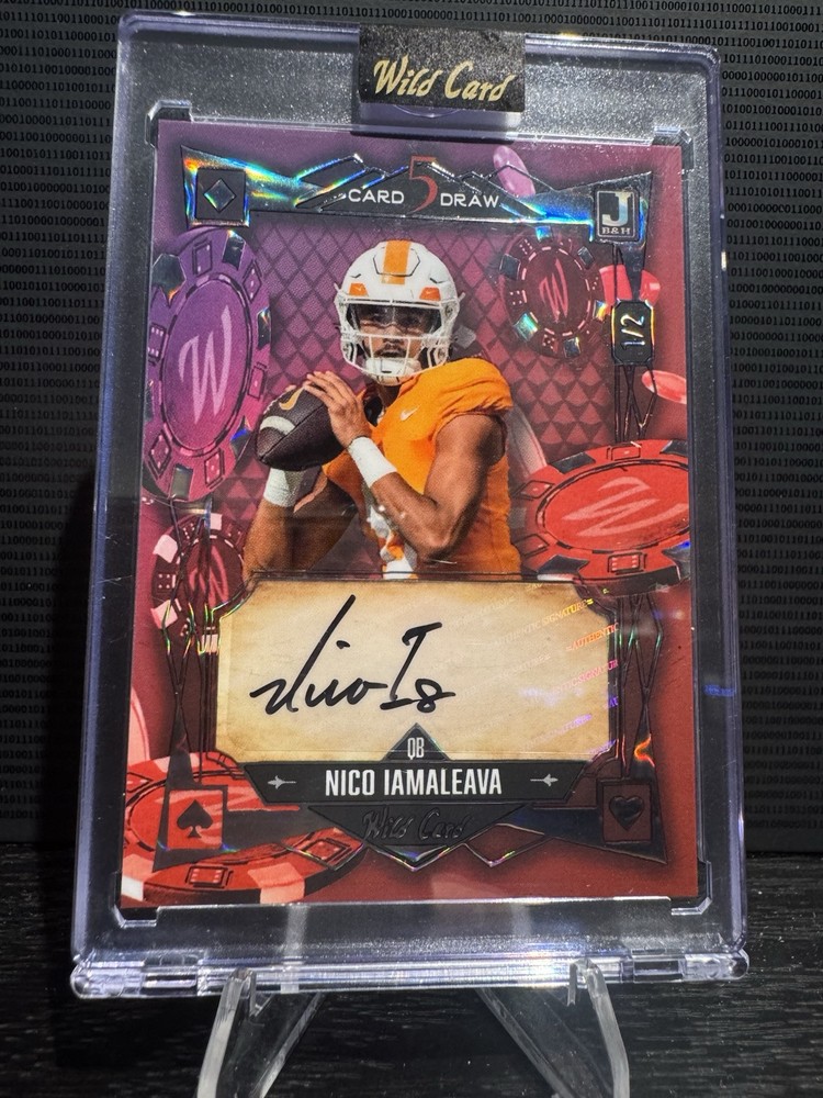 2024 Wild Card 5 Card Draw Stacked Deck - NICO IAMALEAVA- 1/2 Auto -