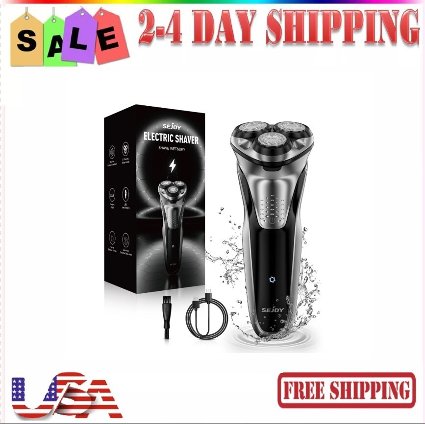 Sejoy Electric Shavers for Men, Portable Electric Shavers Waterproof IPX7,