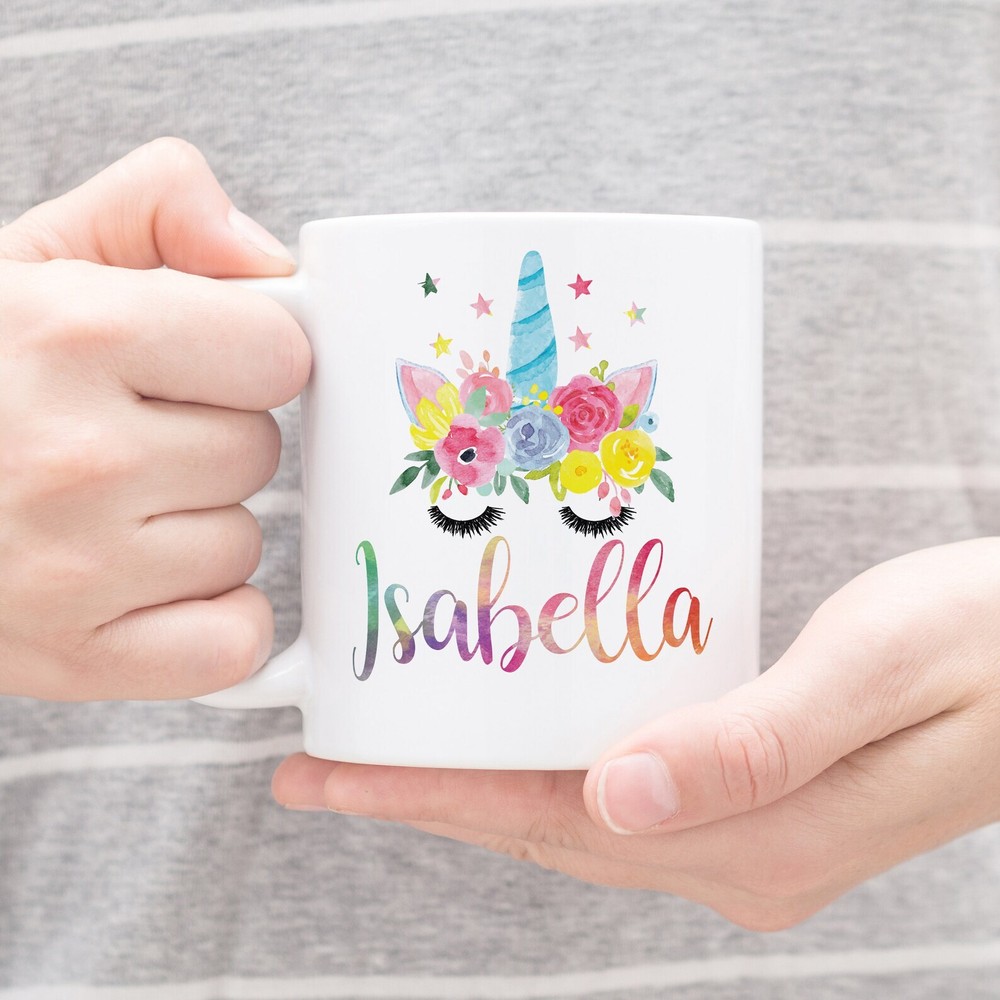 Watercolour Unicorn Personalized Name Mug Unicorn Mug Gift For Her Dishwasher