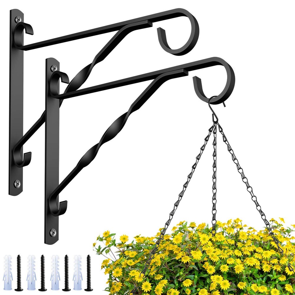 2 Pack 10 inch Hanging Bracket Plant Bracket Plant Hanger Outdoor Hangers Flo...