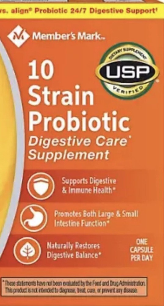 Member's Mark 10 Strain Probiotic (70 count) 1 Per Day EXP 05/25 - Open Box-image