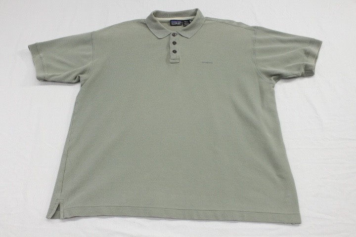 Patagonia Organic Cotton Short Sleeve Polo Shirt Mens Size Large Green
