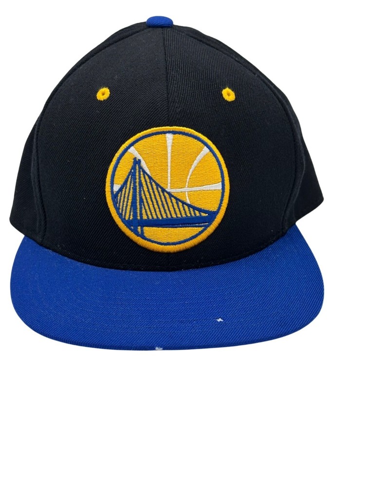 Golden State Warriors Mitchell & Ness Fitted Cap Size 7 Black Blue Gold NBA READ