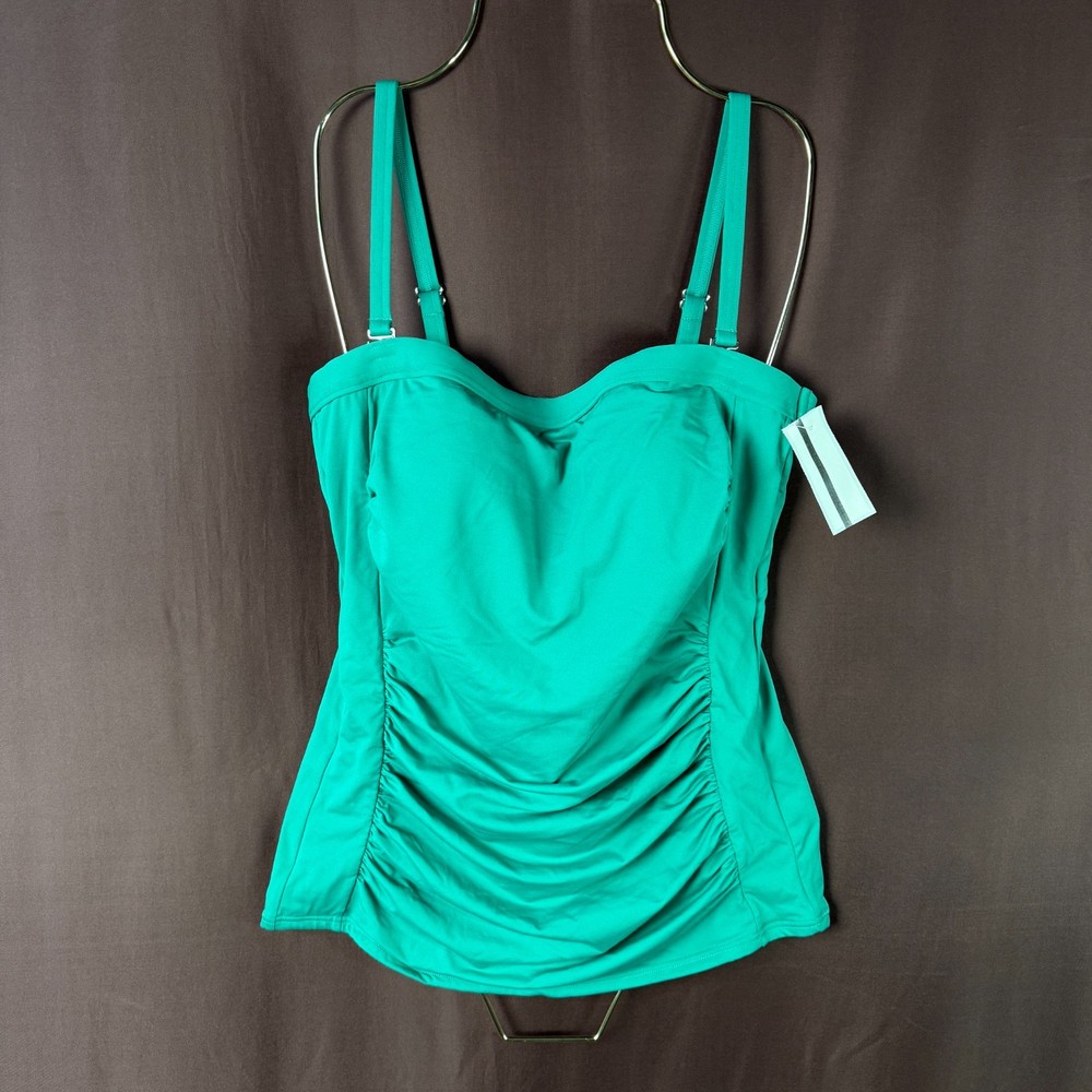 Lands End Womens Strapless Bandeau Tankini Top Swimsuit in Sizes 4 2-10 LONG