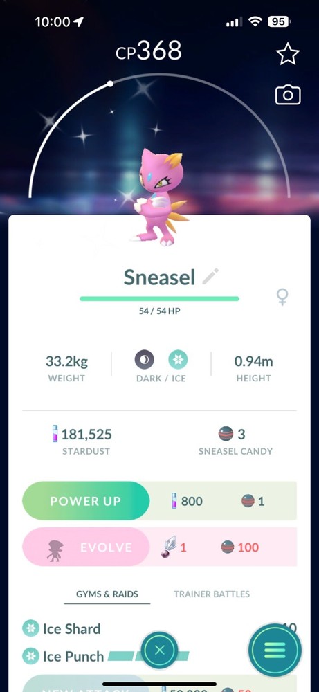 Pokemon Go | Shiny Sneasel | Registered or 30 Days Friendship Bonus !!