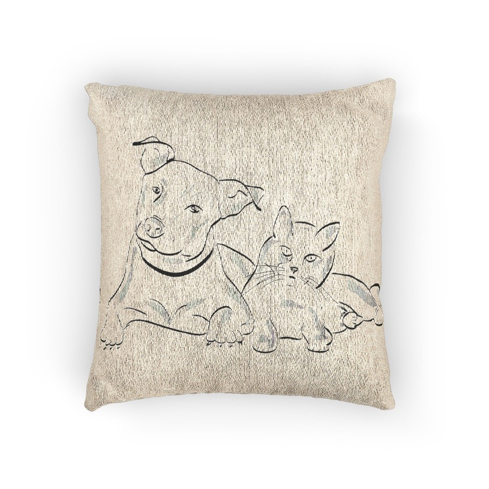Cozy Pet Lover Woven Pillow - Perfect Home Decor for Dog and Cat Fans  
