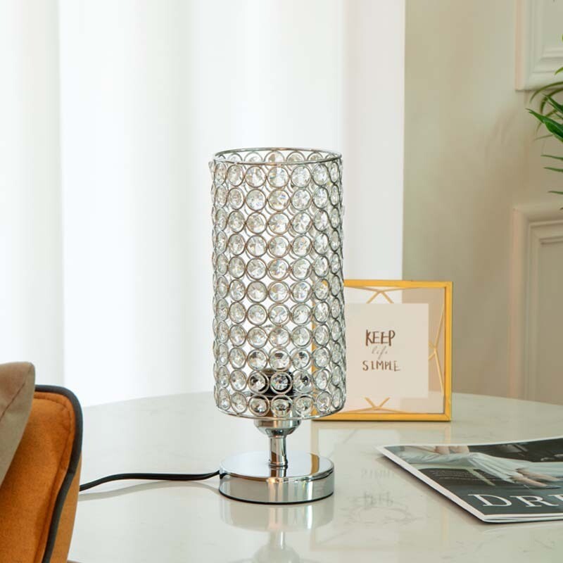 1PC Silver Modern Creative Night Light Home LED Nightstand Desk Lamp