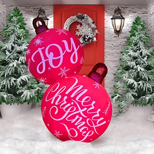 6 ft Giant Light up Inflatable Christmas Ball Decorated Ball Ornaments Classic