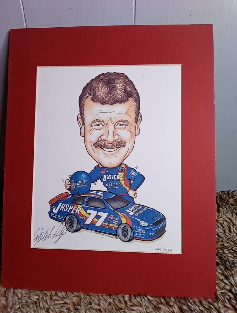 Vintage NASCAR Jasper Motorsports #77 Autographed Lithograph Art 11x14 Limited Edition