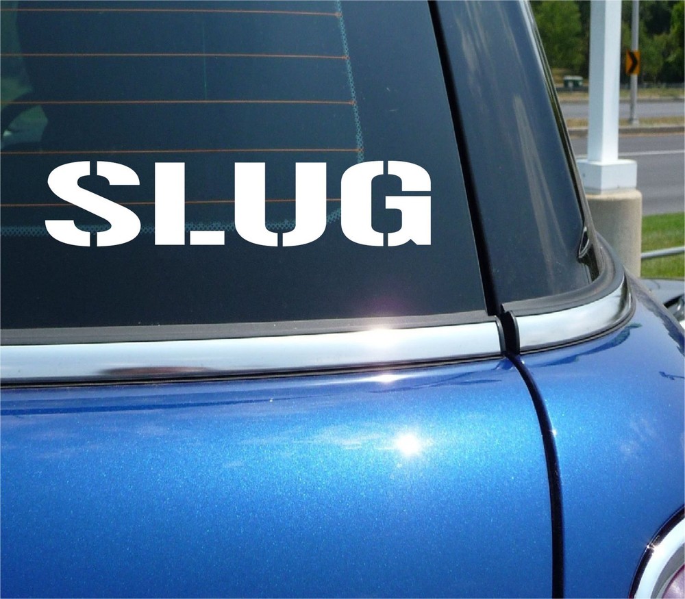 SLUG VINYL DECAL STICKER FOR AMMO CAN BULLET BOX SHELL CALIBER RIFLE CAR WINDOW
