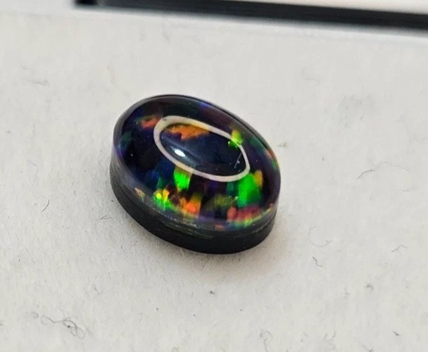 Natural Oval Cabochon Black Fire Opal 1-3 Ct Australian Loose Gemstone FR-105