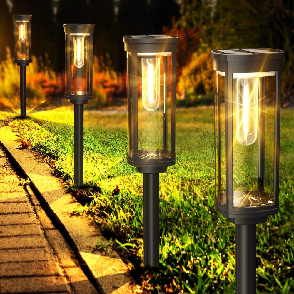 Bright Solar Pathway Lights Outdoor 8 Pack with Waterproof Design for Exterior Paths