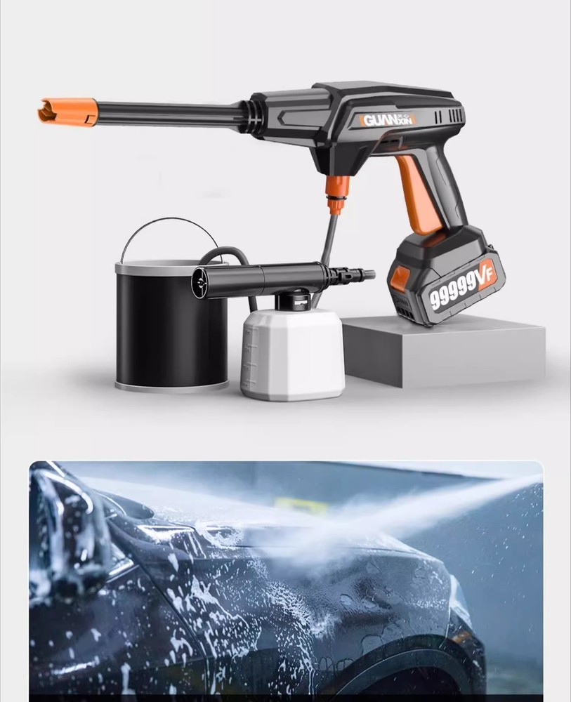 220v Wireless Car Wash Machine with High-Pressure Water Gun Outdoor Portable