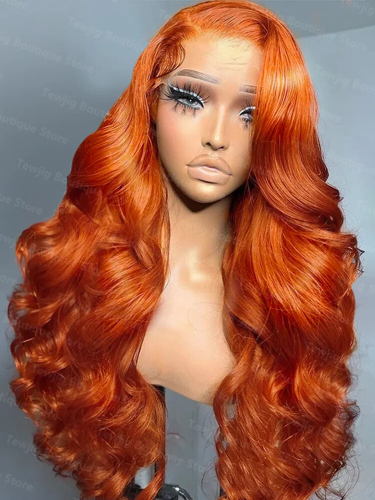 Ginger Orange 13x4/13x6 HD Lace Frontal Human Hair Wigs Glueless Body Wave Wigs