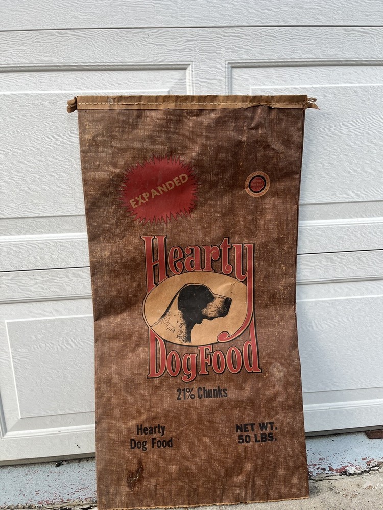 Vintage Carnation Hearty Dog Food Packaging Bag