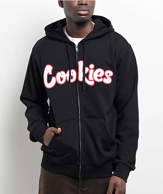 Cookies Sf Cali Streetwear Limited Edition Chenille Black Zip Hoodie