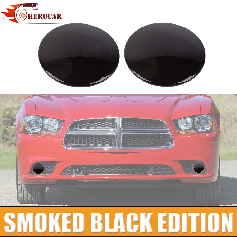 Smoked Black Fog Light Trim Bezels for 2011-2014 Dodge Charger
