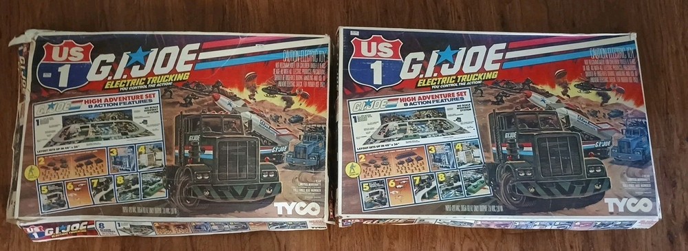 Two Sets GI Joe Tyco US-1 Electric Trucking 1984 UNTESTED READ Description