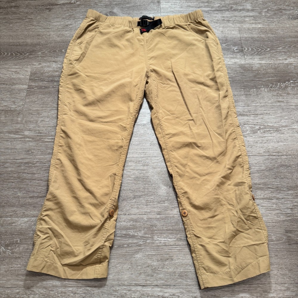 Gramicci Pants Mens XL Beige Belted Climbing Nylon Roll Up Lightweight Gorpcore