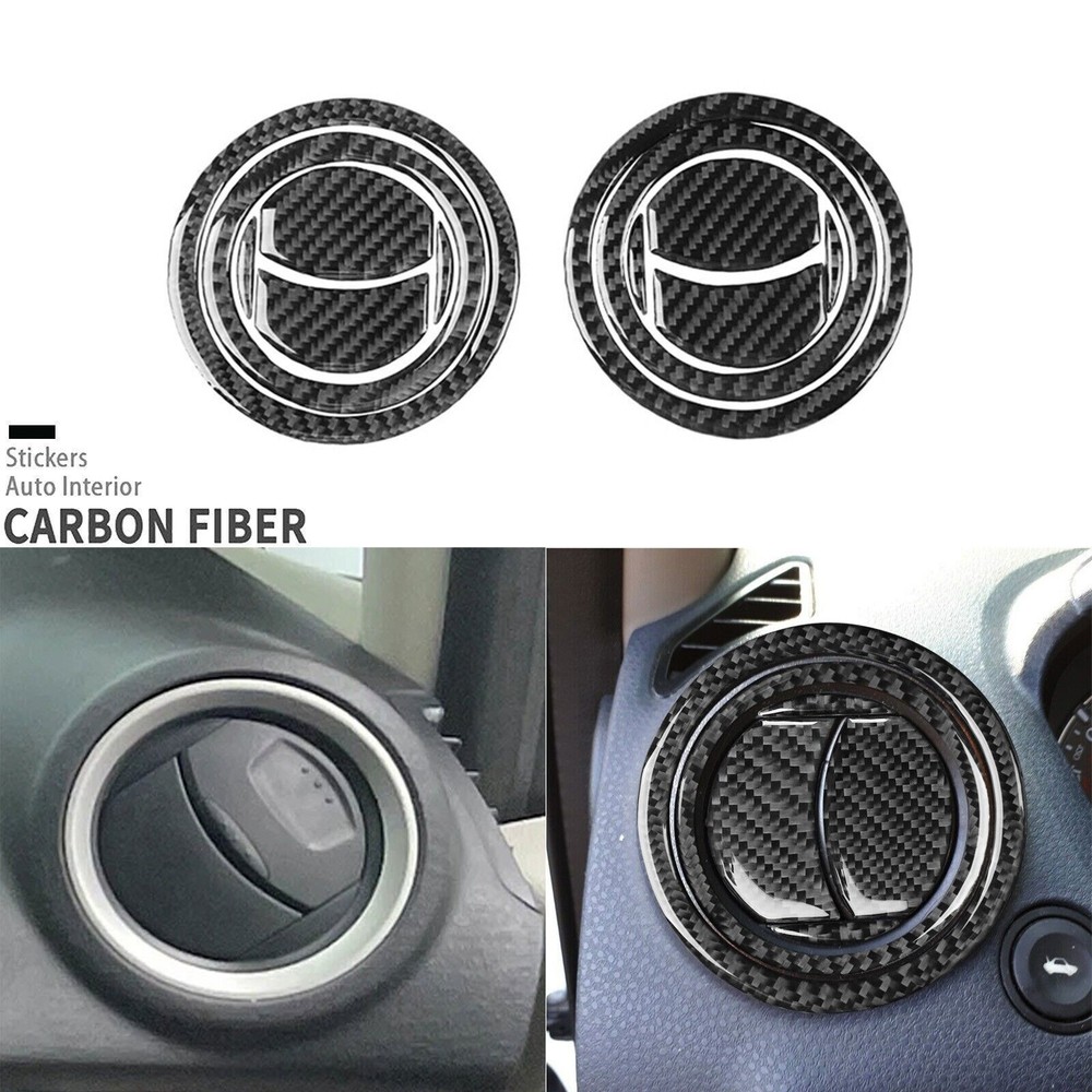 12Pcs Carbon Fiber Dashboard Side Air Vent Outlet Cover For Ford Fiesta 2011-19