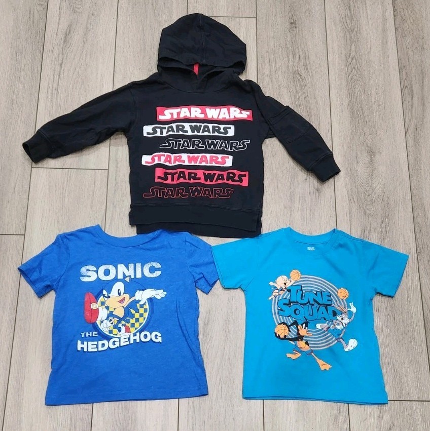 Space Jam Sonic & Star Wars Disney Hoodie XXS for Kids Size 4T  