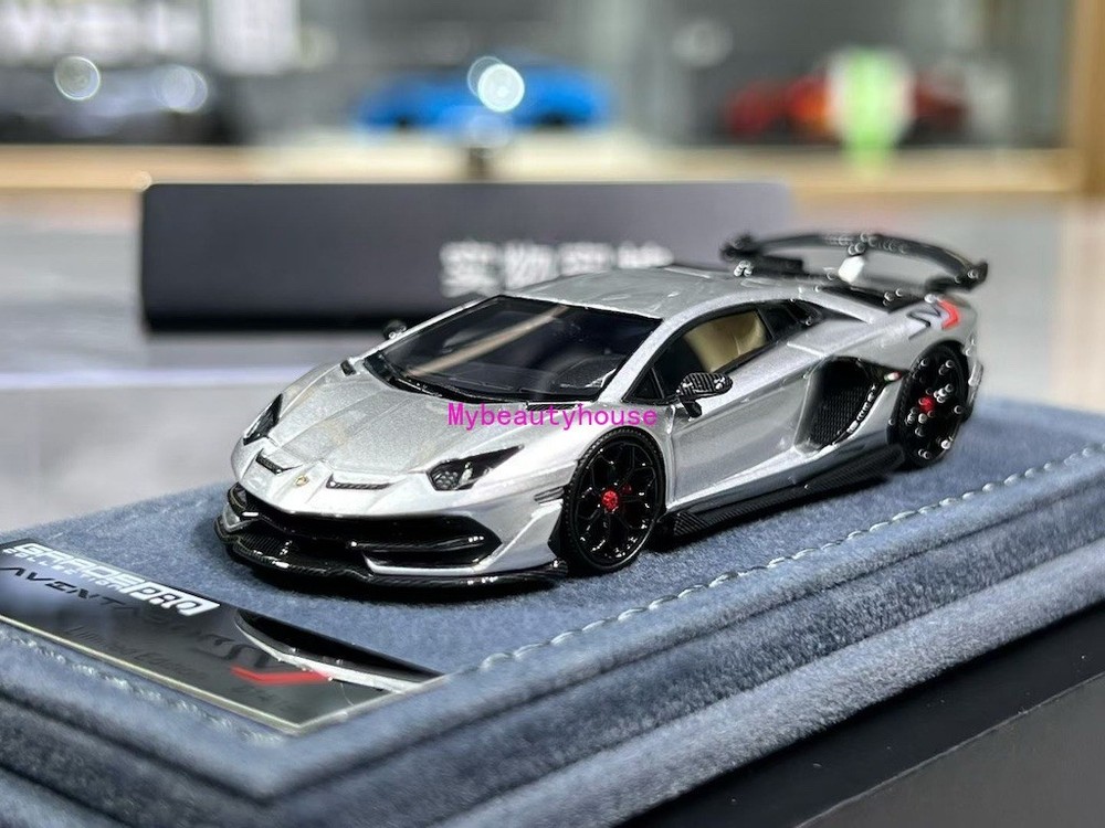 1:64 GradePro Silver SVJ LP770-4 Aventador Sports Model Diecast Resin Car