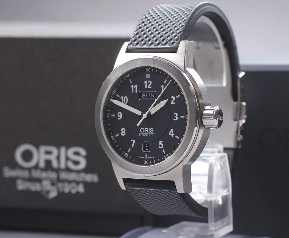 ORIS BC3 7534 Black Dial Day Date 42mm Automatic Mens Watch Full Set MINT