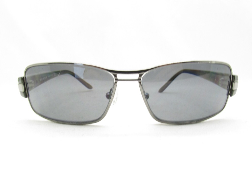 Prada Silver Metal Rectangular Sports Eyeglass Frames 57-150