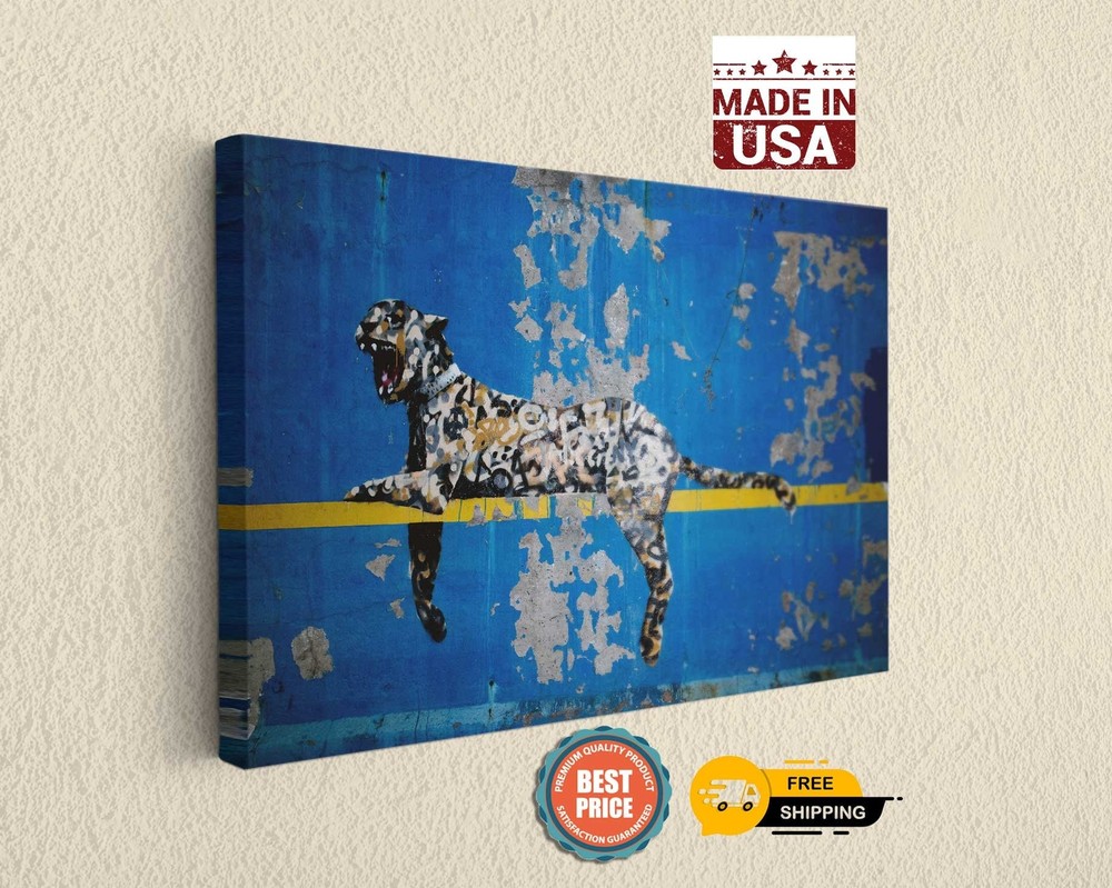 Banksy in NY Yankee Stadium Bronx Zoo and Leopard Street Art Canvas Print