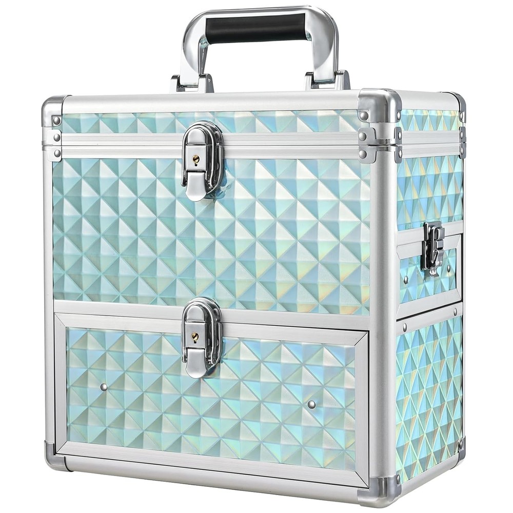 Extra Large Makeup Organizer Case Cosmetic Box Storage W/ Drawer Mirror Nail