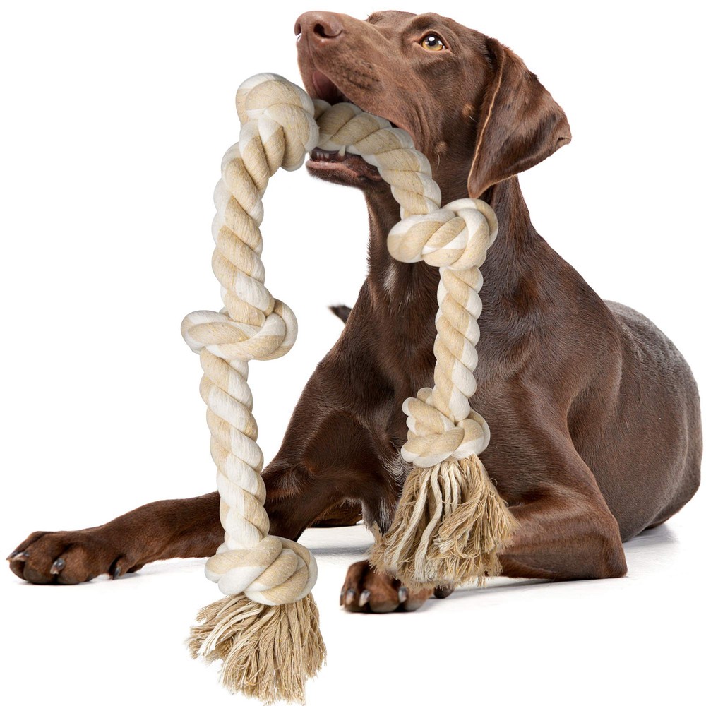 Dog Rope Toys for Large/Medium Aggressive Chewers, Tough Rope Chew Toy, 3 Fee...