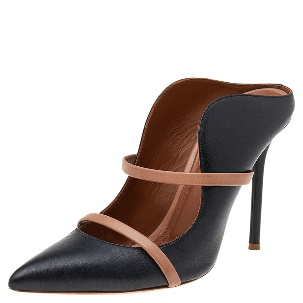 Malone Souliers Black/Beige Leather Maureen Sandals Size 38