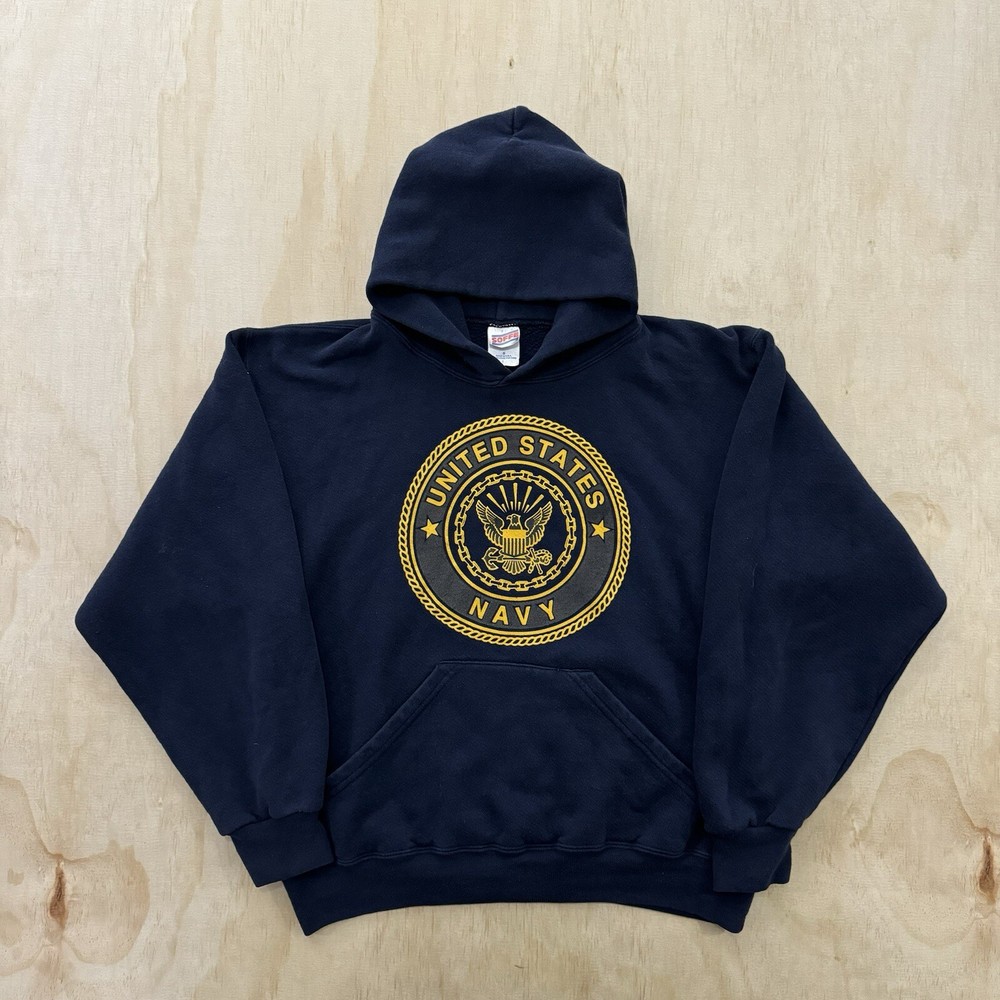 Vintage Soffe US Navy Hoodie Mens Small Pullover Made In USA