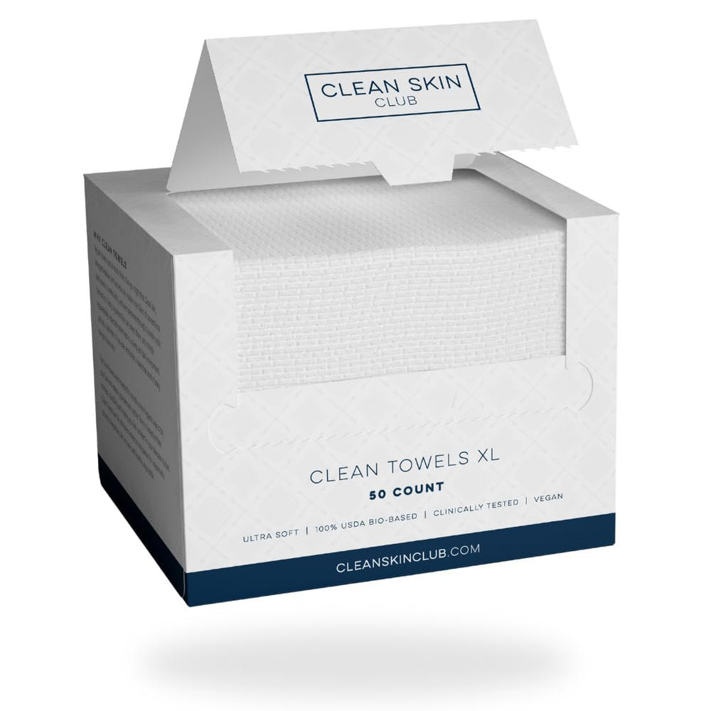 Clean Towels XL™, 100% USDA Biobased Face Towel, Disposable Face Towelette, Make