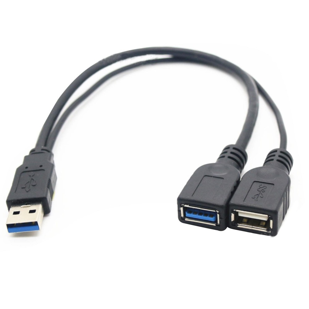 USB 3.0 Male 1 To 2 Female Extension Y Splitter Data Cable Charging Adapter c